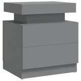 Bedside Cabinet Grey 45x35x52 cm Engineered Wood - Front View