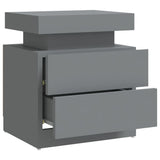 Bedside Cabinet Grey 45x35x52 cm Engineered Wood - Rear View
