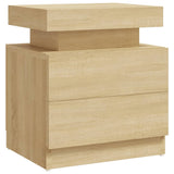 Bedside Cabinet Sonoma Oak 45x35x52 cm Engineered Wood - Front View