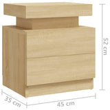Bedside Cabinet Sonoma Oak 45x35x52 cm Engineered Wood - Close-Up Angle