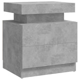Bedside Cabinet Concrete Grey 45x35x52 cm Engineered Wood - Front View
