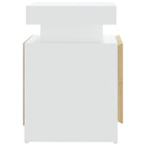 Bedside Cabinet White and Sonoma Oak 45x35x52 cm Engineered Wood