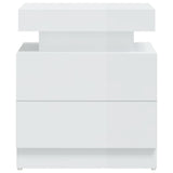 Bedside Cabinet High Gloss White 45x35x52 cm Engineered Wood