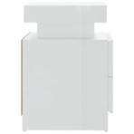 Bedside Cabinet High Gloss White 45x35x52 cm Engineered Wood