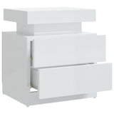 Bedside Cabinet High Gloss White 45x35x52 cm Engineered Wood - Rear View