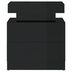 Bedside Cabinet High Gloss Black 45x35x52 cm Engineered Wood