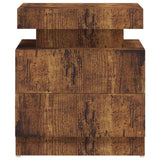 Bedside Cabinet Smoked Oak 45x35x52 cm Engineered Wood - Top-Down View