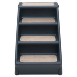 Folding 4-Step Dog Stairs Dark Grey - Side View