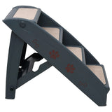 Folding 4-Step Dog Stairs Dark Grey - Top-Down View