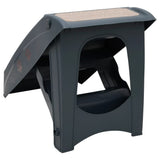Folding 4-Step Dog Stairs Dark Grey - 45-Degree Angle