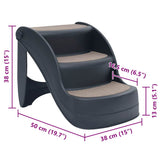 Folding 3-Step Dog Stairs Dark Grey - Extra Image