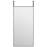 Door Mirror Black 40x80 cm Glass and Aluminium