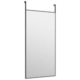 Door Mirror Black 40x80 cm Glass and Aluminium - Side View