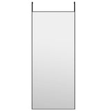 Door Mirror Black 40x100 cm Glass and Aluminium - Front View