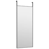 Door Mirror Black 40x100 cm Glass and Aluminium - Side View
