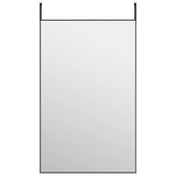 Door Mirror Black 50x80 cm Glass and Aluminium - Front View