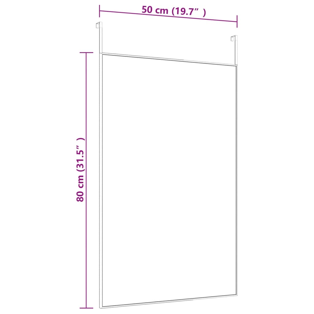 Door Mirror Black 50x80 cm Glass and Aluminium