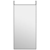 Door Mirror Black 50x100 cm Glass and Aluminium
