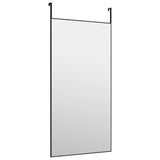 Door Mirror Black 50x100 cm Glass and Aluminium - Side View