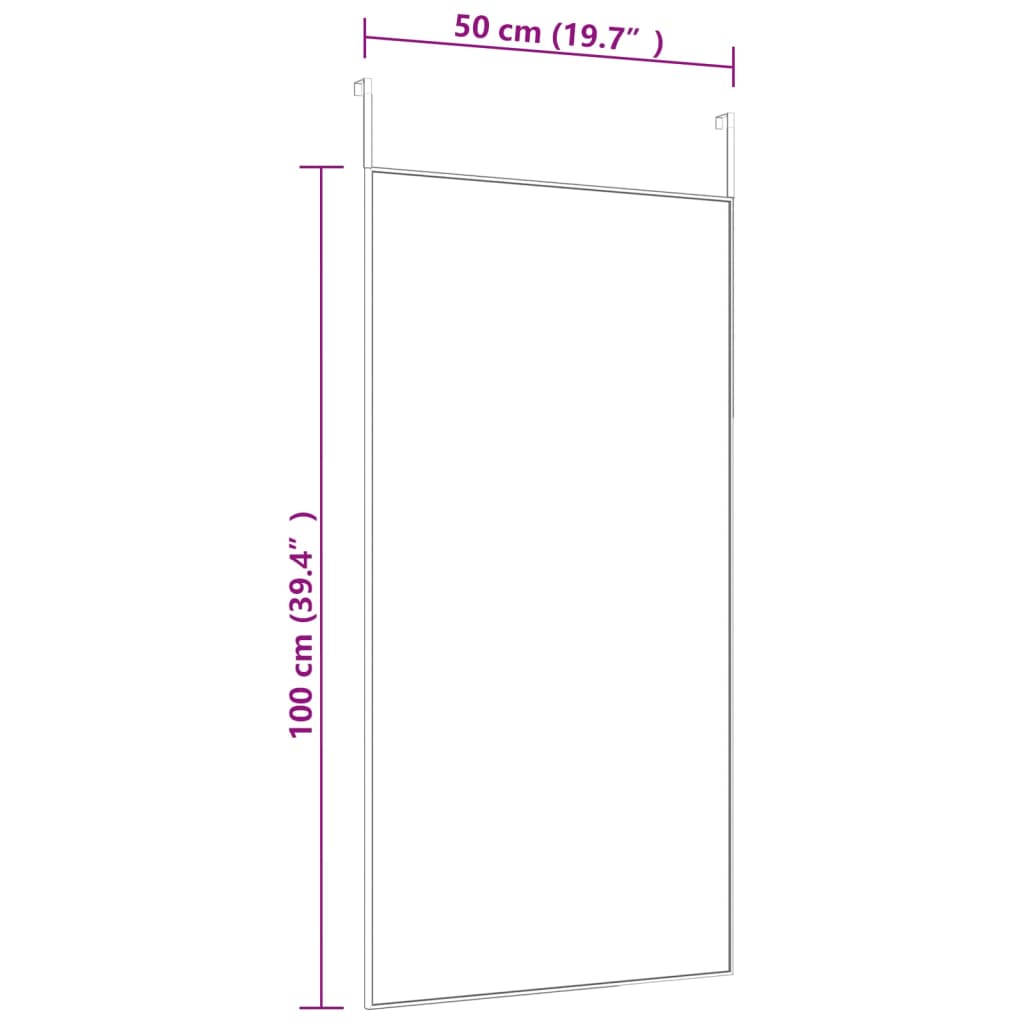 Door Mirror Black 50x100 cm Glass and Aluminium