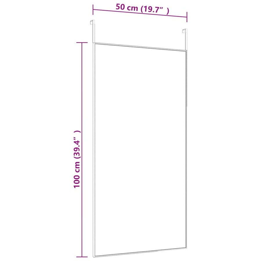 Door Mirror Black 50x100 cm Glass and Aluminium