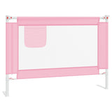 Toddler Safety Bed Rail Pink 90x25 cm Fabric - Front View