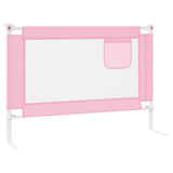 Toddler Safety Bed Rail Pink 90x25 cm Fabric - 45-Degree Angle