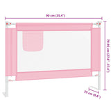 Toddler Safety Bed Rail Pink 90x25 cm Fabric - Extra Image