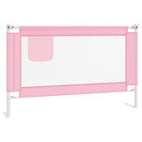Toddler Safety Bed Rail Pink 120x25 cm Fabric - Front View