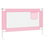 Toddler Safety Bed Rail Pink 120x25 cm Fabric - 45-Degree Angle