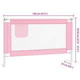 Toddler Safety Bed Rail Pink 120x25 cm Fabric - Extra Image