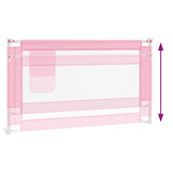 Toddler Safety Bed Rail Pink 140x25 cm Fabric - Rear View
