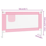 Toddler Safety Bed Rail Pink 140x25 cm Fabric - Extra Image