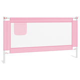 Toddler Safety Bed Rail Pink 160x25 cm Fabric - Front View