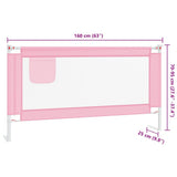 Toddler Safety Bed Rail Pink 160x25 cm Fabric