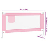 Toddler Safety Bed Rail Pink 160x25 cm Fabric - Extra Image