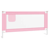 Toddler Safety Bed Rail Pink 180x25 cm Fabric - Front View