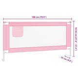 Toddler Safety Bed Rail Pink 180x25 cm Fabric - Extra Image