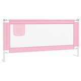 Toddler Safety Bed Rail Pink 190x25 cm Fabric - Front View