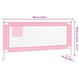 Toddler Safety Bed Rail Pink 190x25 cm Fabric - Extra Image