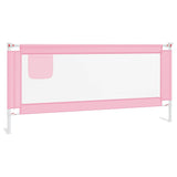 Toddler Safety Bed Rail Pink 200x25 cm Fabric - Front View