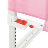 Toddler Safety Bed Rail Pink 200x25 cm Fabric - Low Angle