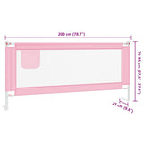 Toddler Safety Bed Rail Pink 200x25 cm Fabric