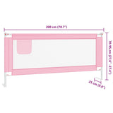 Toddler Safety Bed Rail Pink 200x25 cm Fabric - Extra Image