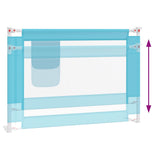 Toddler Safety Bed Rail Blue 90x25 cm Fabric - Rear View