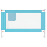 Toddler Safety Bed Rail Blue 120x25 cm Fabric - Side View