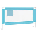 Toddler Safety Bed Rail Blue 140x25 cm Fabric - Front View