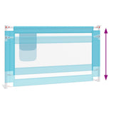 Toddler Safety Bed Rail Blue 140x25 cm Fabric - Rear View