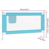 Toddler Safety Bed Rail Blue 140x25 cm Fabric - Extra Image