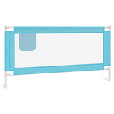 Toddler Safety Bed Rail Blue 180x25 cm Fabric - Front View